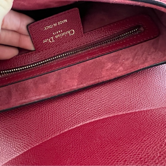 Red Dior Saddle Bag Grain Calfskin - Picture 6 of 8